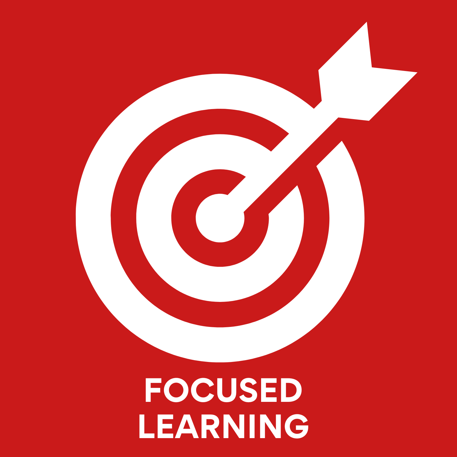 Focused learning — bullseye and arrow icon